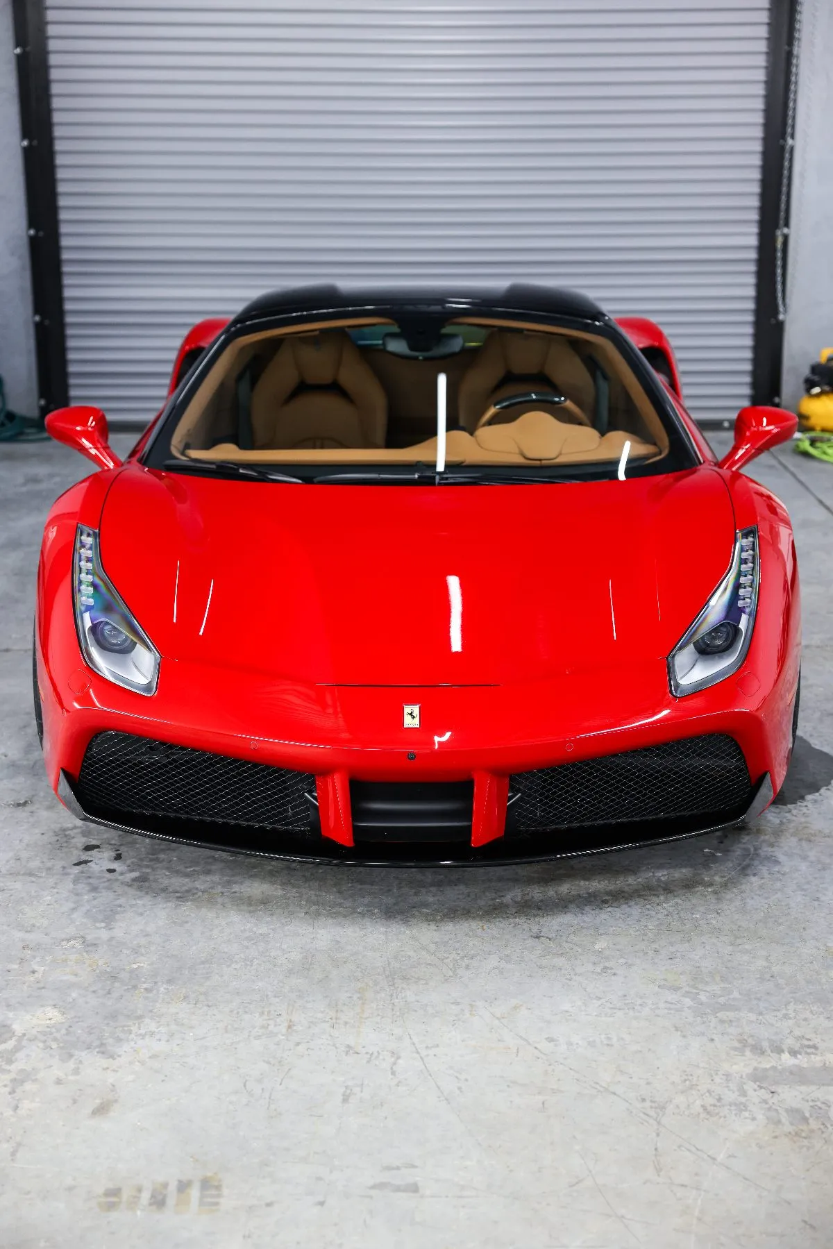 Ferrari 488 front view at the Collectors Car Spa studio in Orlando